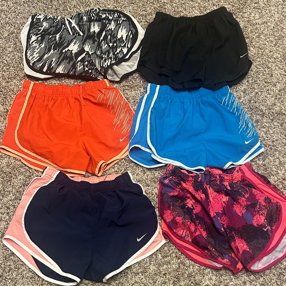 Nike Women's Dri-Fit Athletic Shorts - Black, Orange, Blue, Pink
